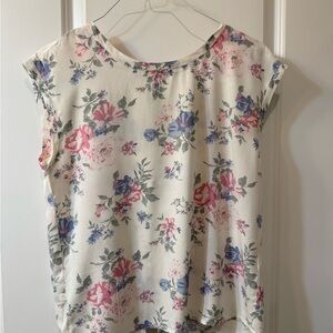 Abercrombie & Fitch Floral Blouse in Cream and Pink
